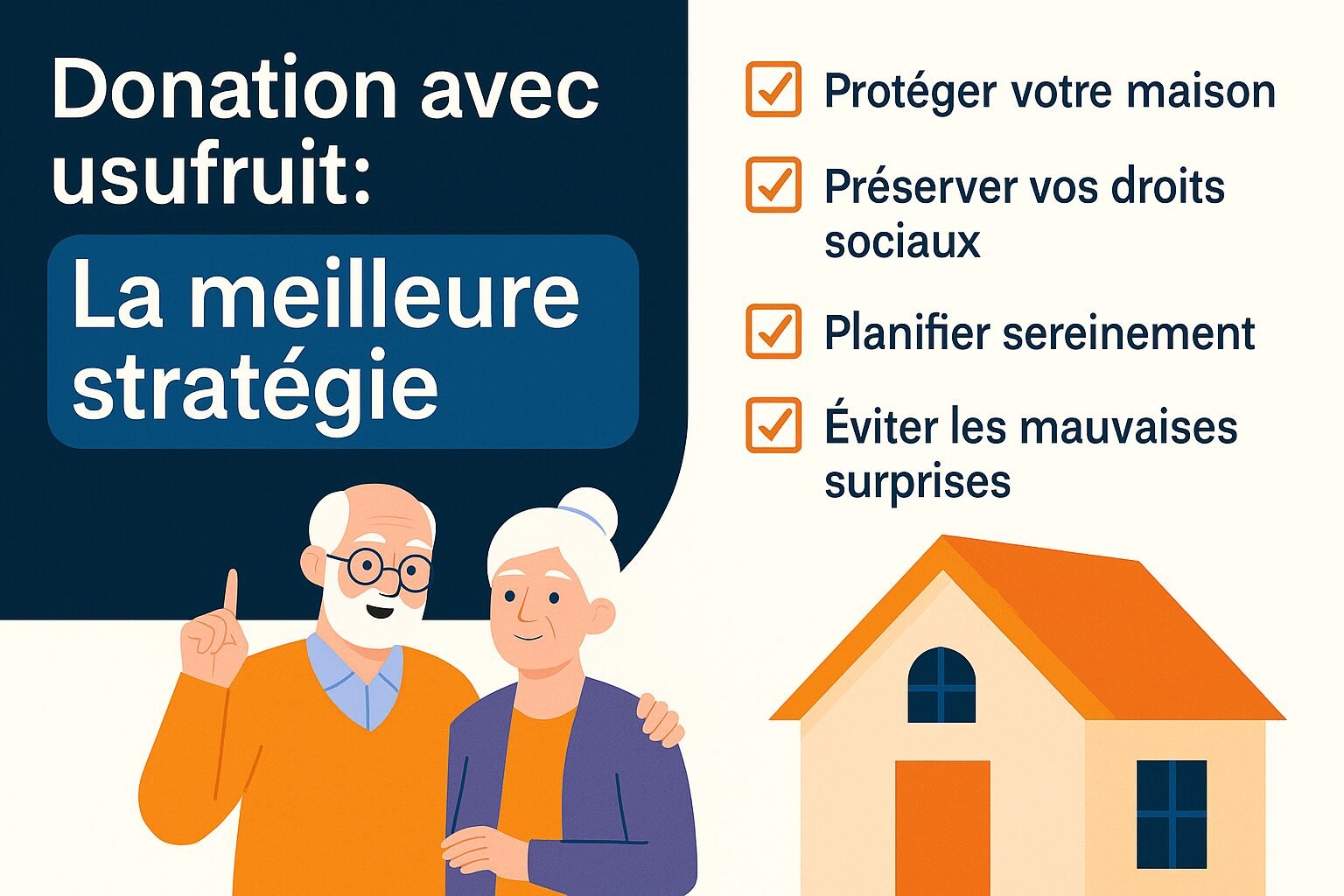 Donation avec usufruit Donation avec usufruit : protéger maison, droits sociaux, planifier, éviter surprises.
